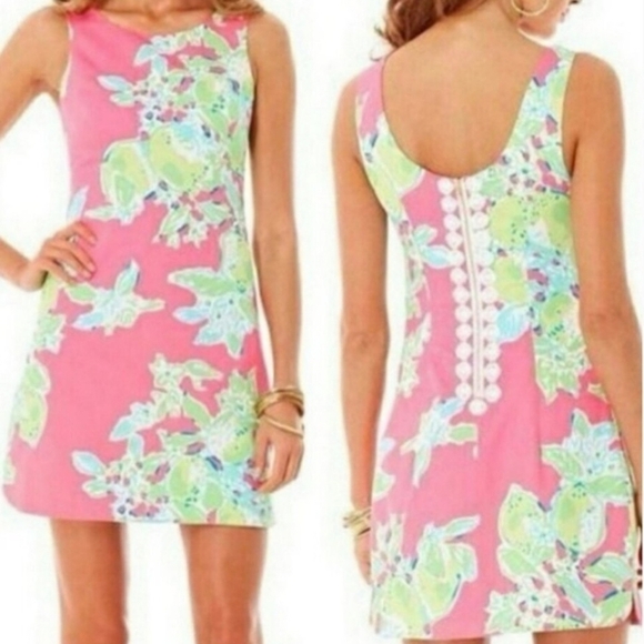 Lilly pulitzer Delia Shift in Hotty Pink lemonade. - Picture 1 of 13